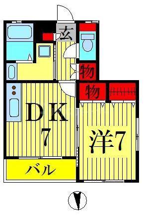 モラダ小岩(1DK/5階)の間取り写真