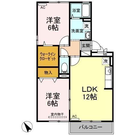 ホルツプラッツ(2LDK/2階)の間取り写真