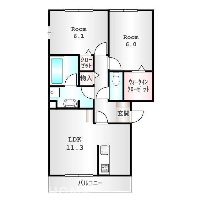 EIJU HOUSE II(2LDK/1階)の間取り写真