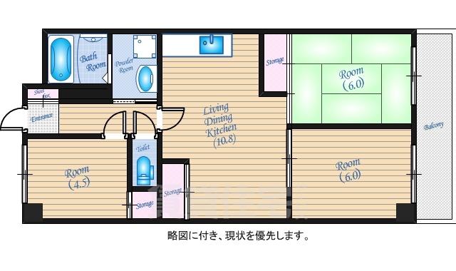 DOMANIタセイ(3LDK/6階)の間取り写真