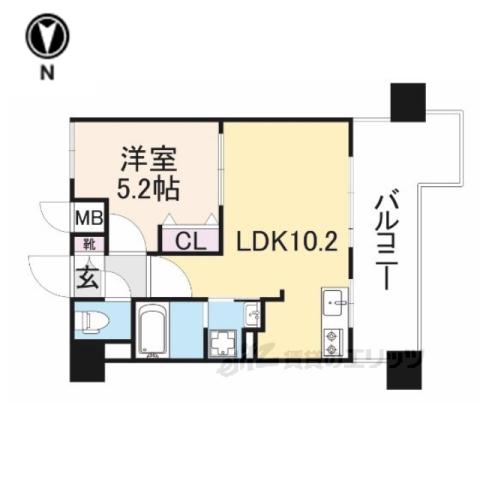 Mプラザ香里六番館(1LDK/2階)の間取り写真