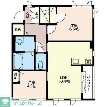 セレーナ(2LDK/2階)の間取り写真