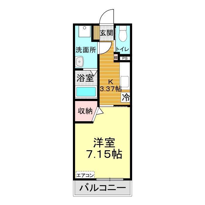 HAPIMOMO(1K/2階)の間取り写真