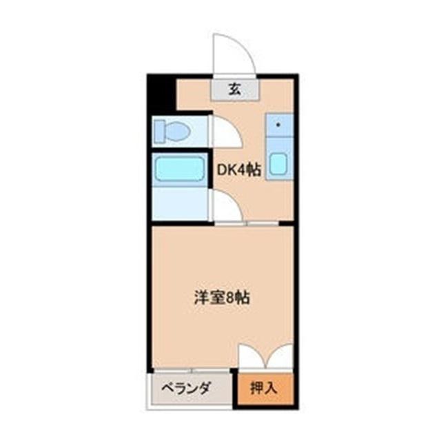 レジデンス高岡II(1DK/2階)の間取り写真