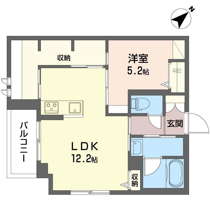 レジアヒル東中野(1LDK/3階)の間取り写真