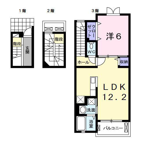 ふるる本中山(1LDK/3階)の間取り写真
