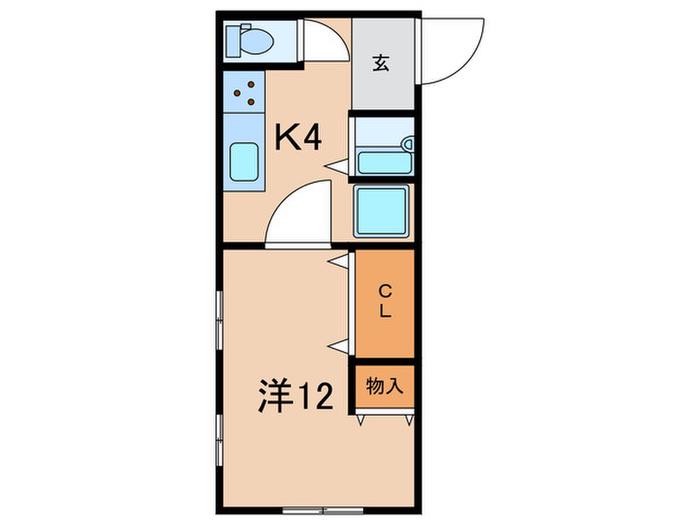 グリーンハイツ(1K/2階)の間取り写真