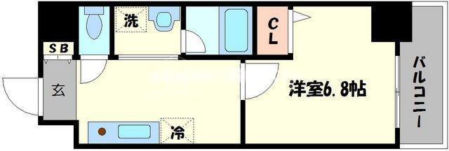 サウスヒルズ難波III番館(1K/9階)の間取り写真