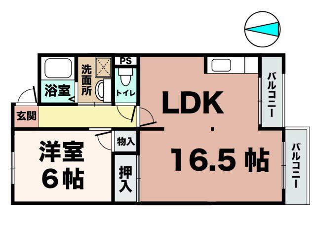霞ヶ丘レジデンス(1LDK/3階)の間取り写真