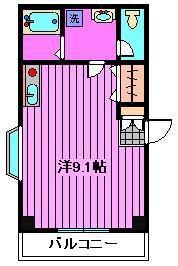 山崎ビル(ワンルーム/3階)の間取り写真