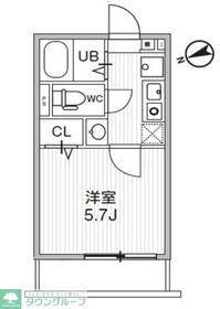 TSCUORE柴又I(1K/2階)の間取り写真