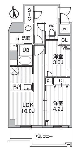 S-RESIDENCE千住大橋BROAD(2LDK/5階)の間取り写真