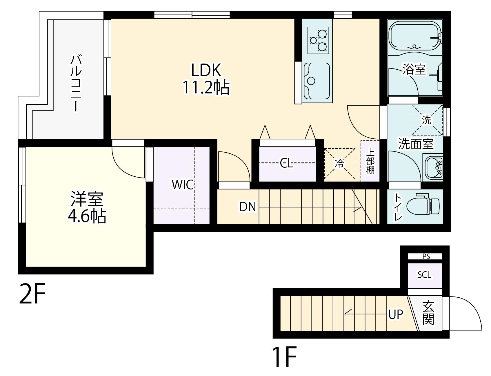 HALELEA(1LDK/2階)の間取り写真
