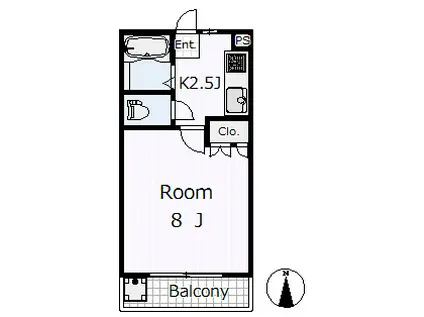 クレアコーポ(1K/1階)の間取り写真
