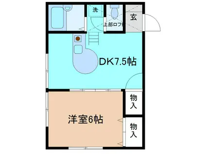 オルテンシア(1DK/2階)の間取り写真