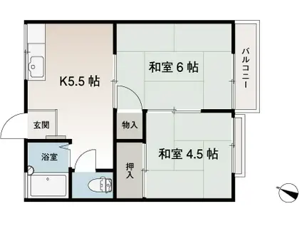 エミネンス藤(2K/2階)の間取り写真