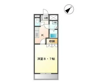シャイン扇台(1K/1階)の間取り写真