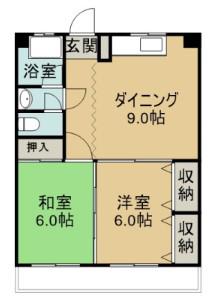 三上ビル(2DK/3階)の間取り写真