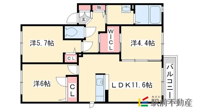 シャーメゾン和 F棟(3LDK/2階)の間取り写真