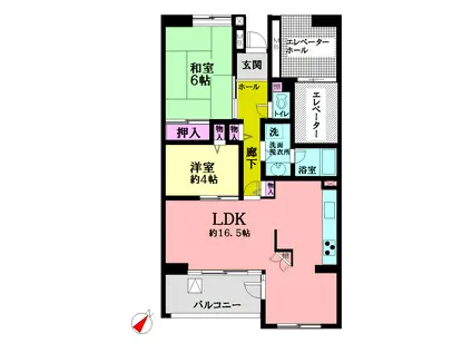 シンフォニックヒルズふれあいの街(2LDK/9階)の間取り写真