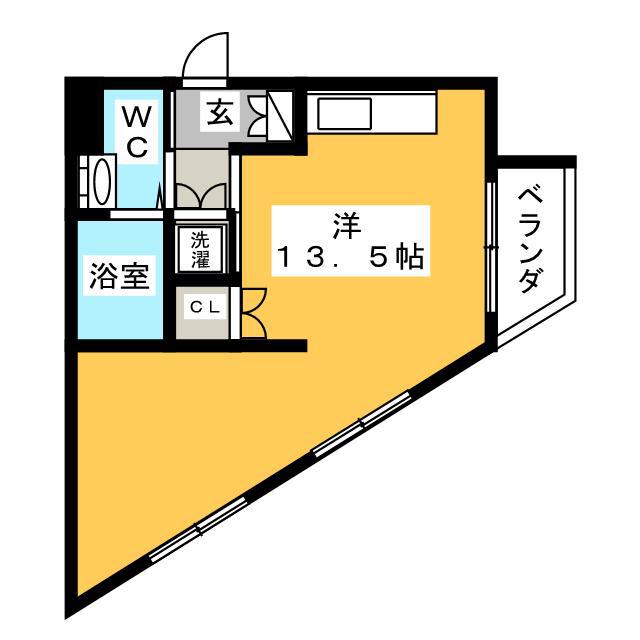 CONFOR鴨宮(ワンルーム/3階)の間取り写真