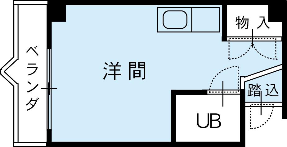文の里ハイツ(ワンルーム/5階)の間取り写真