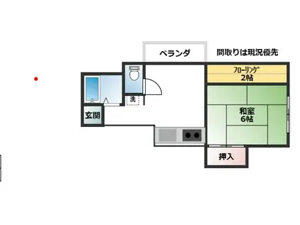 コーエイハイツ(1K/2階)の間取り写真