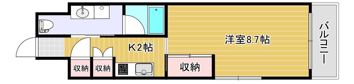 ともホーム(1K/7階)の間取り写真