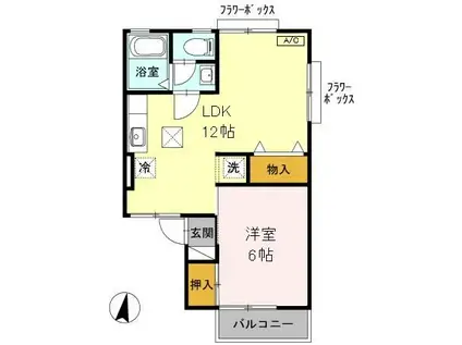 T・M・Kハイツ(1LDK/1階)の間取り写真