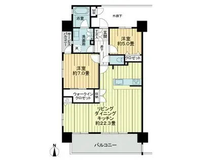 センチュリー那覇曙(2LDK/11階)の間取り写真