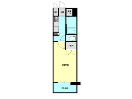 サンシティ北四番丁(1K/8階)の間取り写真