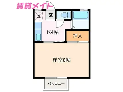 サーキットハイツ(1K/2階)の間取り写真