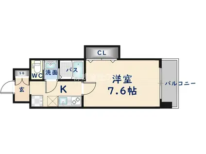 LUXE布施北I(1K/10階)の間取り写真