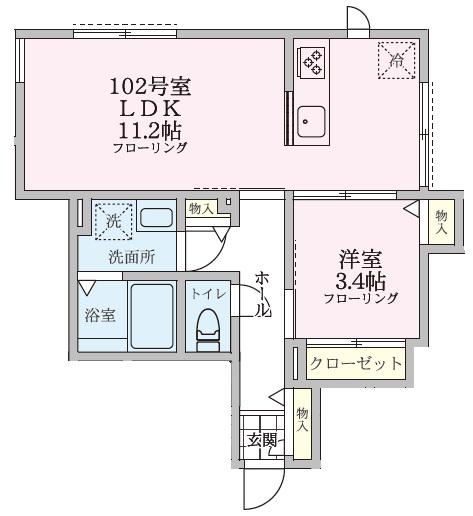 ビアンカ西麻布(1LDK/1階)の間取り写真