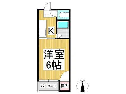 ハイツ山崎(1K/3階)の間取り写真