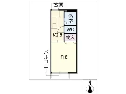 プリムローズ大野I(1K/1階)の間取り写真