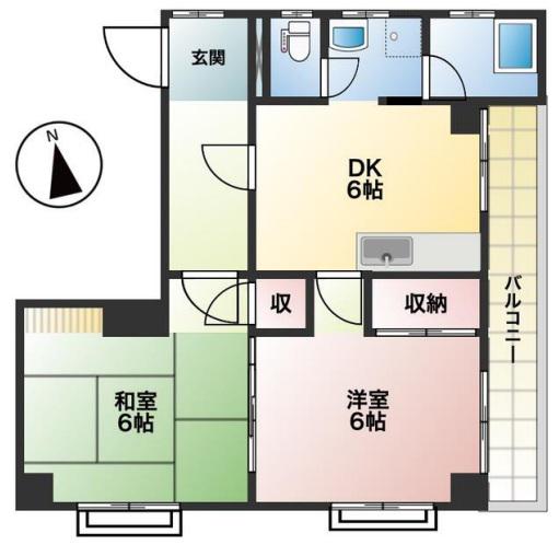 春日野マンション(2DK/3階)の間取り写真