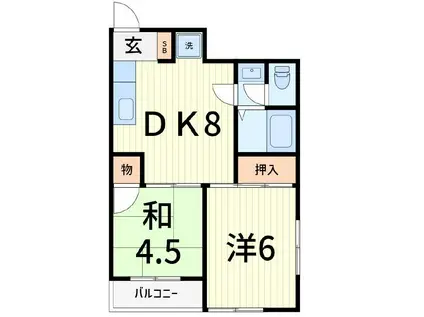 メゾンドール(2DK/1階)の間取り写真