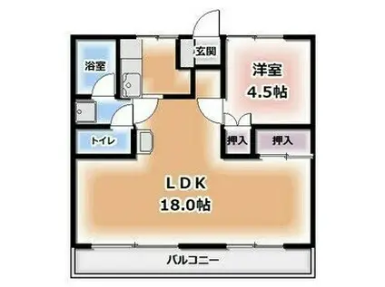 パインハウスII(1LDK/3階)の間取り写真