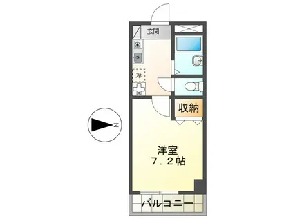 エクセレント京王八王子(1K/3階)の間取り写真