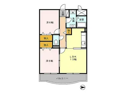 メルヴェイユ(2LDK/1階)の間取り写真