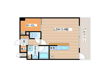 グレイスヒル高嶺(ワンルーム/2階)の間取り写真