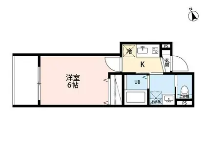 AMALFI(1K/2階)の間取り写真