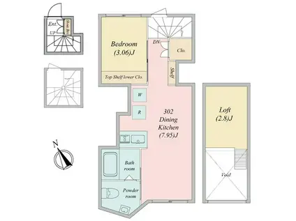 GRANDE HOUSE 赤塚(1DK/3階)の間取り写真