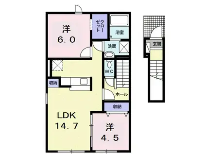 エスペランサ III(2LDK/2階)の間取り写真