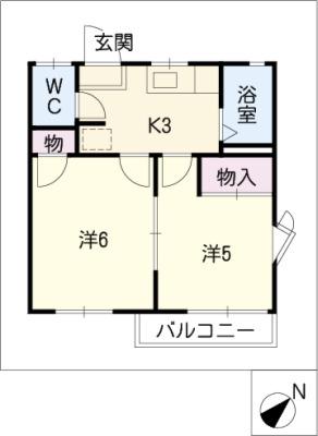 リバーサイド91(2K/2階)の間取り写真