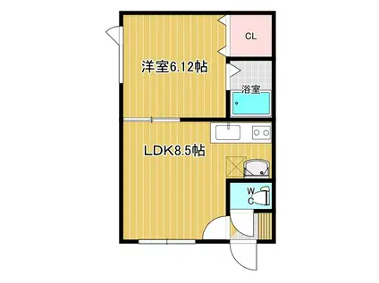 エクラタン光西(1LDK/1階)の間取り写真