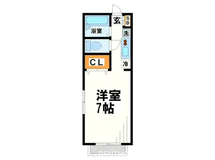 シャルダン西調布(1K/1階)の間取り写真