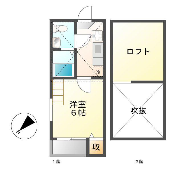 コーポLSR(1K/2階)の間取り写真