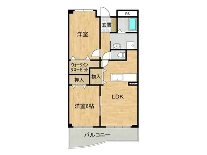 グランセレッソ 六番館(2LDK/2階)の間取り写真